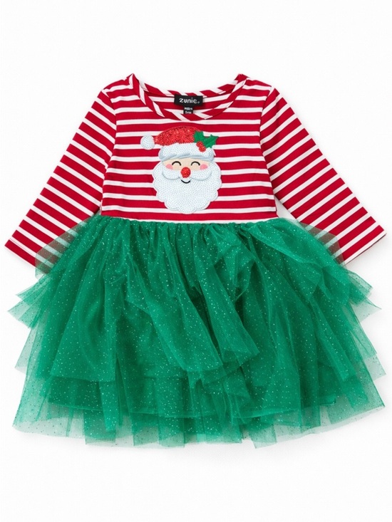Zunie Other - Zunie • NWT Red & Green Santa Stripe Tulle Holiday Dress